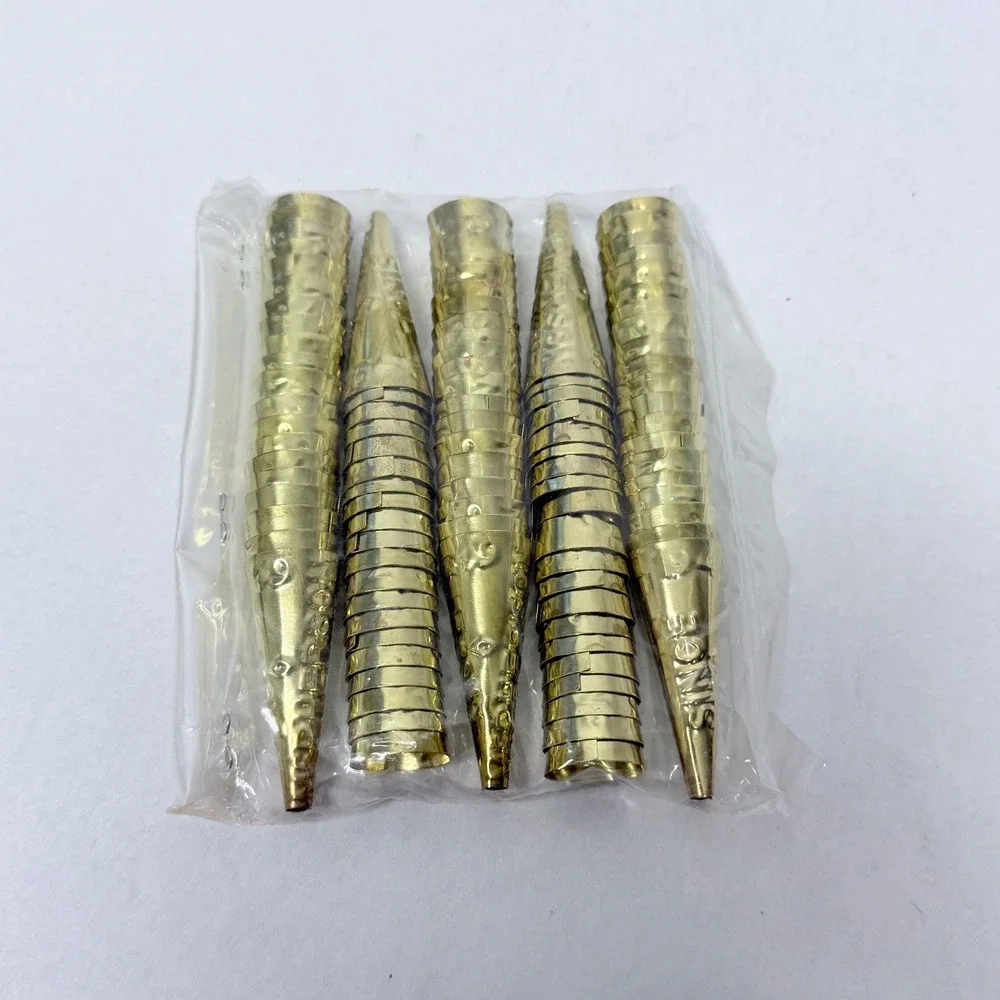100pc Gold Tone Metal Jingle Cones 1 Inch Rolled Craft Regalia Supplies